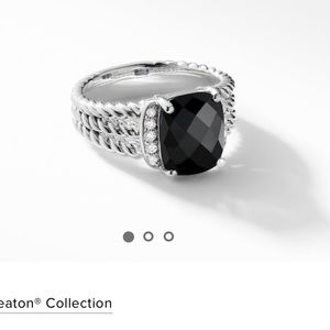 David Yurman Petite Wheaton Ring Black Onyx